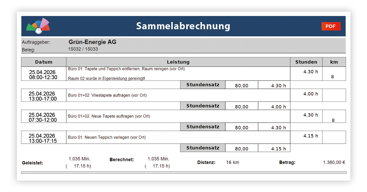 Sammelabrechnung